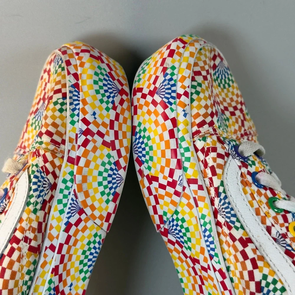 Vans Old Skool Platform Pride Womens 7.5 7 1/2 Rainbow All Over Skate‎ Shoe Lace